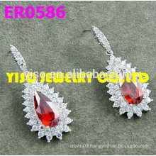 red stone crystal latest earrings